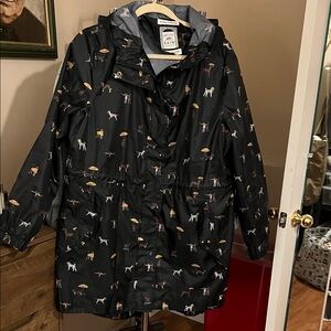 Joules Navy Raincoat with Dog Print